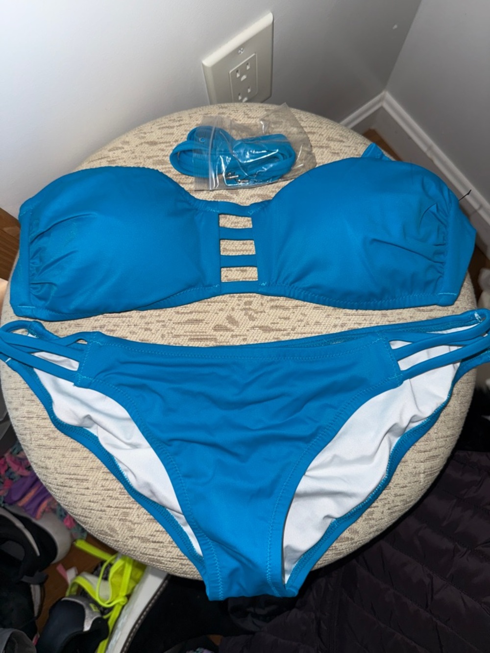 Victoria's Secret Strappy Bandeau Bikini in Turquoise Blue
